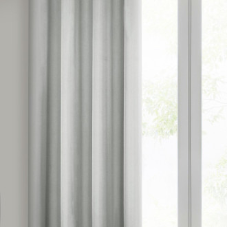 Rita závěs z hladké látky 140x250 cm - ocelový, uchycení dekorační kroužky