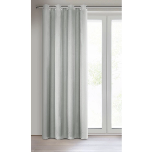 Záves Rita z hladkej látky 140x250 cm - oceľový, uchytenie dekoračné kolieska