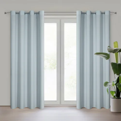 Záves Rita z hladkej látky 140x250 cm - platinový, uchytenie dekoračné kolieska