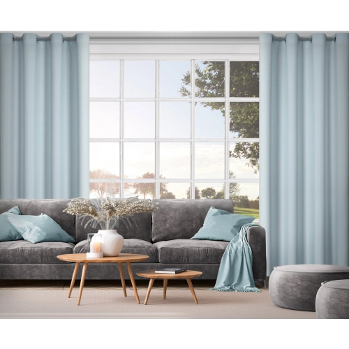 Záves Rita z hladkej látky 140x250 cm - platinový, uchytenie dekoračné kolieska