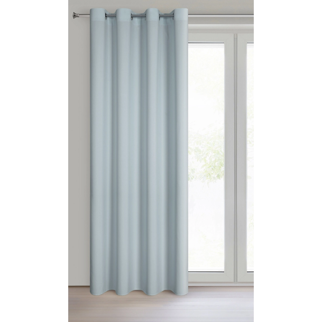 Rita függöny sima szövetből, 140 x 250 cm - platinaszínű, dekoratív karikás rögzítés