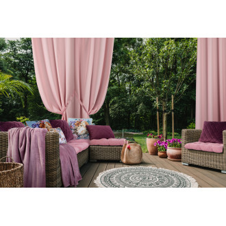 Závěs Rita z hladké látky 140x250 cm - pudrově růžová, uchycení dekorační kroužky