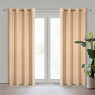 Záves Rita z hladkej látky 140x250 cm - svetlá oranžová, uchytenie dekoračné kolieska