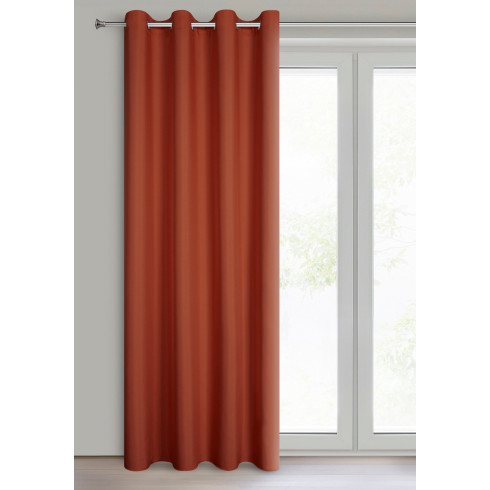 Závěs Rita z hladké látky 140x250 cm - cihlově červený, uchycení dekorační kolečka Závěs Rita z hladké látky 140x250 cm - cihlově červený, uchycení dekorační kolečka