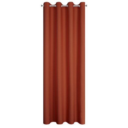 Závěs Rita z hladké látky 140x250 cm - cihlově červený, uchycení dekorační kolečka Závěs Rita z hladké látky 140x250 cm - cihlově červený, uchycení dekorační kolečka
