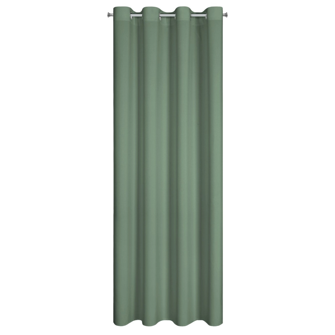 Rita függöny sima szövetből 140 x 250 cm - sötét mentazöld, dekoratív karikás rögzítés