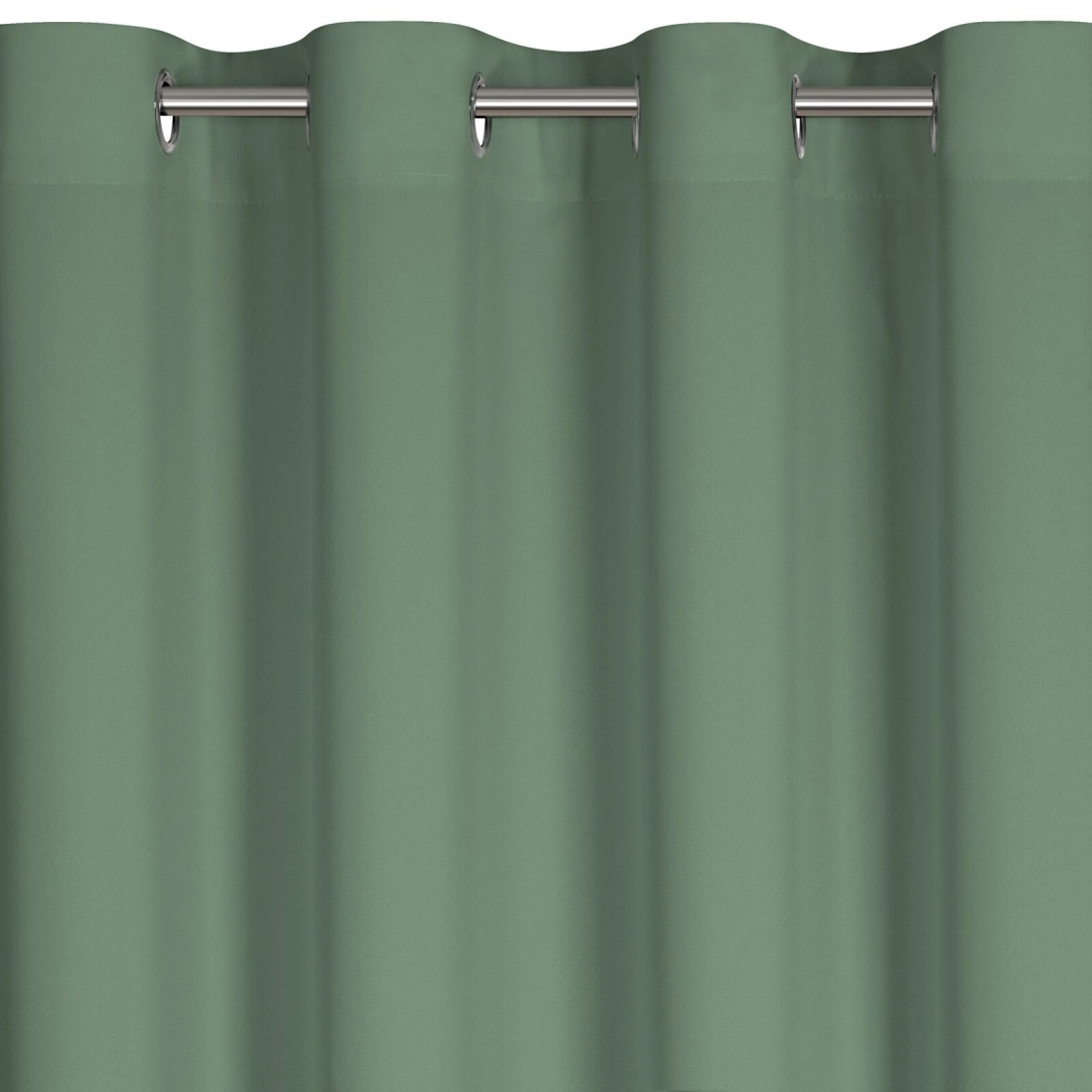 Rita függöny sima szövetből 140 x 250 cm - sötét mentazöld, dekoratív karikás rögzítés