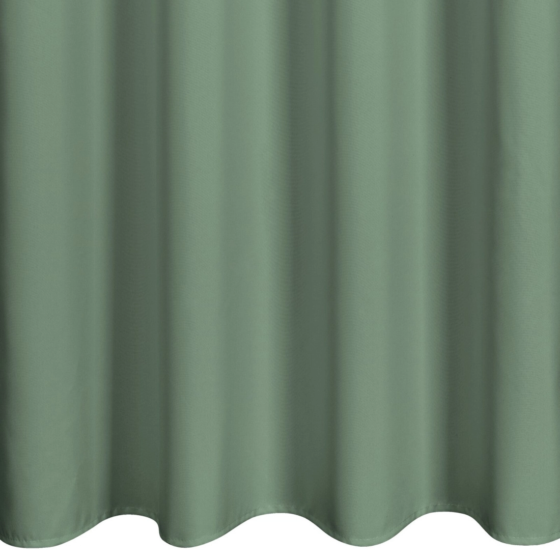 Rita függöny sima szövetből 140 x 250 cm - sötét mentazöld, dekoratív karikás rögzítés
