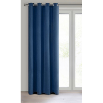 Záves Rita z hladkej látky 140x250 cm - tmavo modrá, uchytenie dekoračné kolieska
