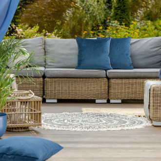 Záves Rita z hladkej látky 140x250 cm - tmavo modrá, uchytenie dekoračné kolieska