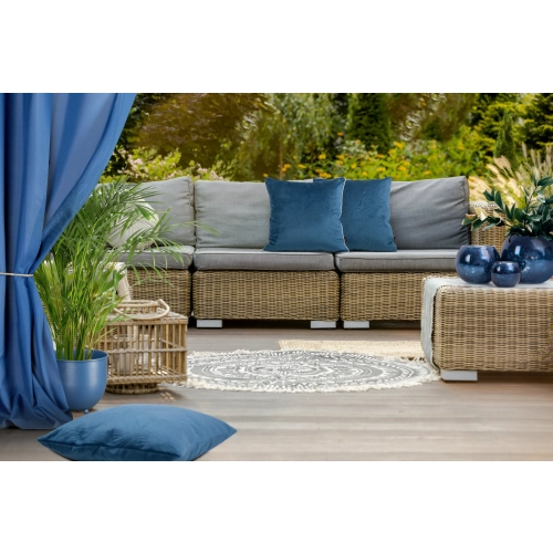 Záves Rita z hladkej látky 140x250 cm - tmavo modrá, uchytenie dekoračné kolieska