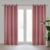 Rita függöny sima szövetből 140 x 250 cm - sötétrózsaszín, rögzítés dekoratív karikákkal