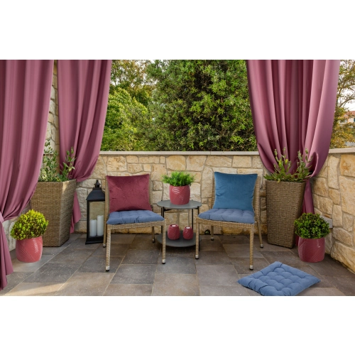 Záves Rita z hladkej látky 140x250 cm - tmavo ružová, uchytenie dekoračné kolieska