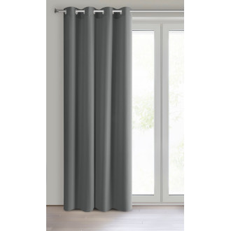 Rita závěs z hladké látky 140x250 cm - tmavě šedý, uchycení dekorační kroužky
