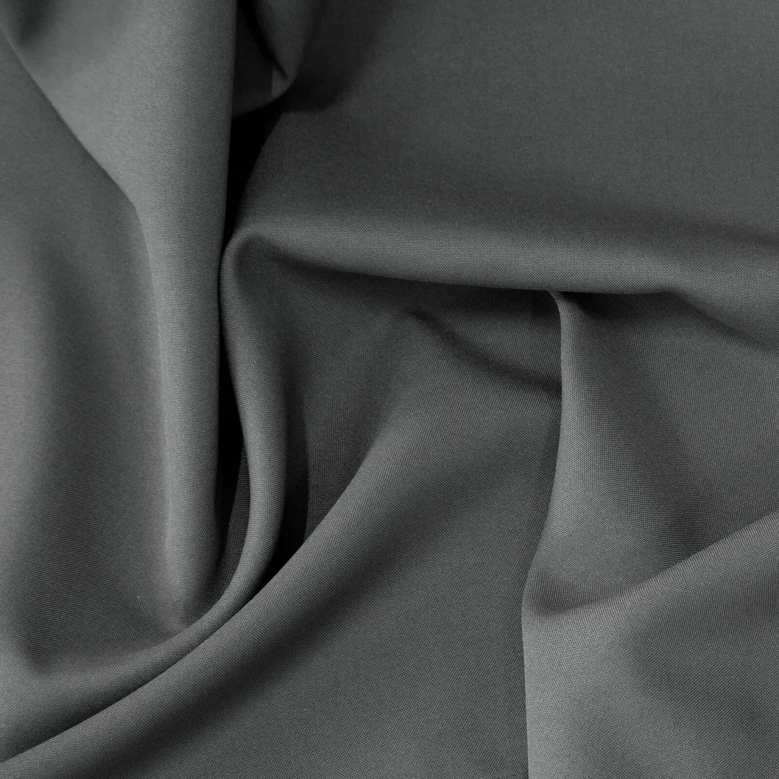 Rita függöny sima szövetből 140 x 250 cm - sötétszürke, dekoratív karikás rögzítés