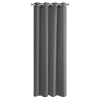 Rita függöny sima szövetből 140 x 250 cm - sötétszürke, dekoratív karikás rögzítés