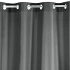 Rita függöny sima szövetből 140 x 250 cm - sötétszürke, dekoratív karikás rögzítés