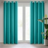 Rita függöny sima anyagból 140 x 250 cm - türkiz, dekoratív karikás rögzítés