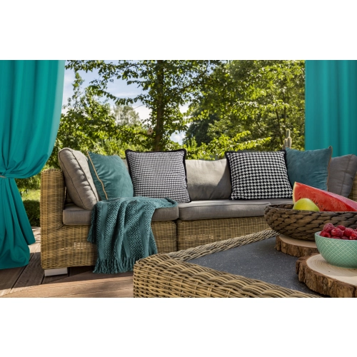 Záves Rita z hladkej látky 140x250 cm - tyrkysový, uchytenie dekoračné kolieska