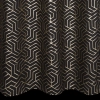 Geometrikus mintás függöny 140 x 250 cm - fekete - rögzítés: dekoratív karikák
