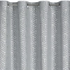 Geometriai mintás függöny 140 x 250 cm - ezüst - dekoratív karikás rögzítés