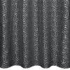 Geometrikus mintás függöny 140 x 250 cm - sötétezüst - dekoratív karikás rögzítés