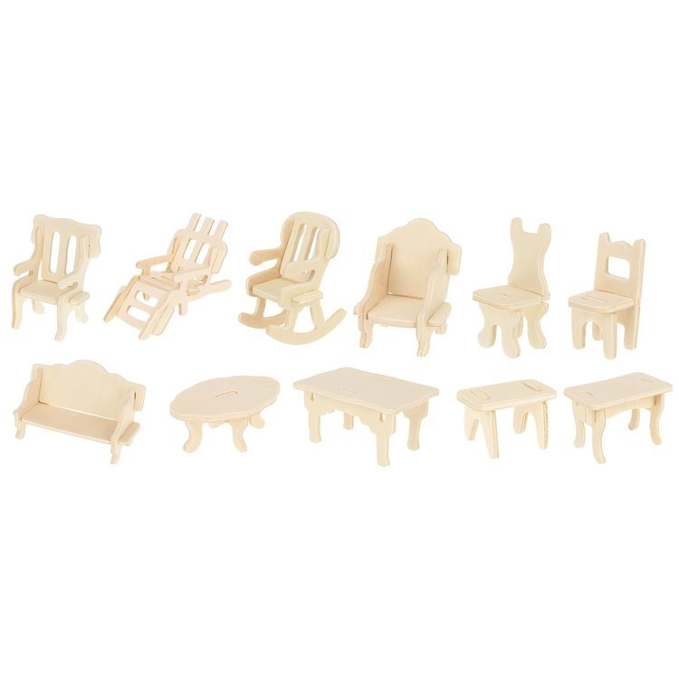 3D puzzle - nábytok pre bábiky 34 ks