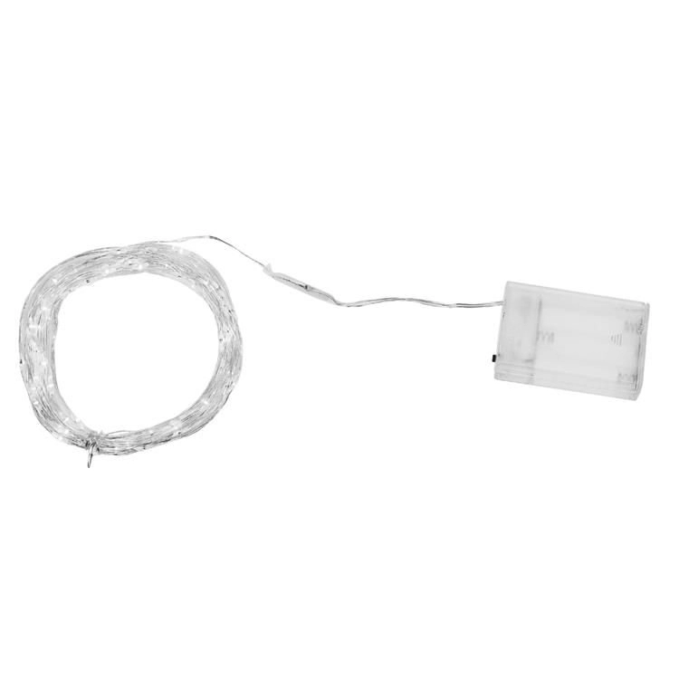 Dekorativní LED osvětlení 100 LED, 10 m - studená bílá, na baterky