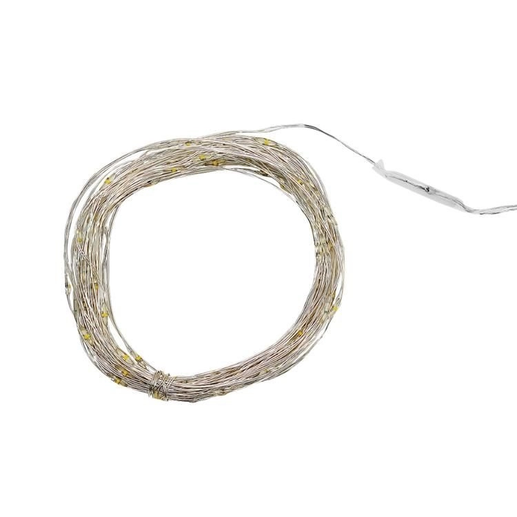 Dekorativní LED osvětlení 100 LED, 10 m - studená bílá, na baterky