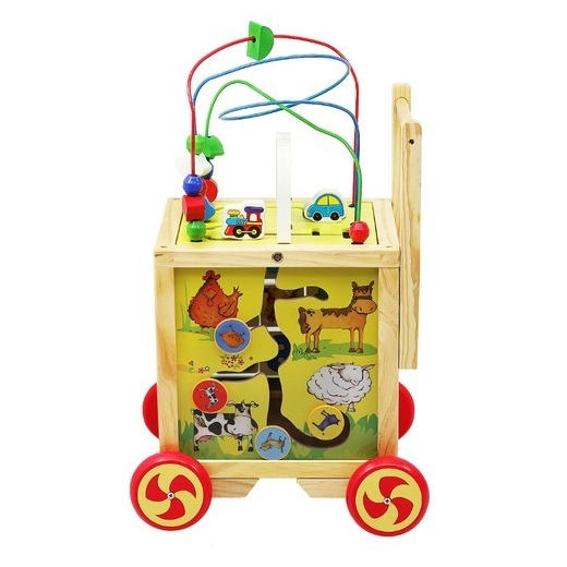 Drevená motorická kocka - chodítko pre deti