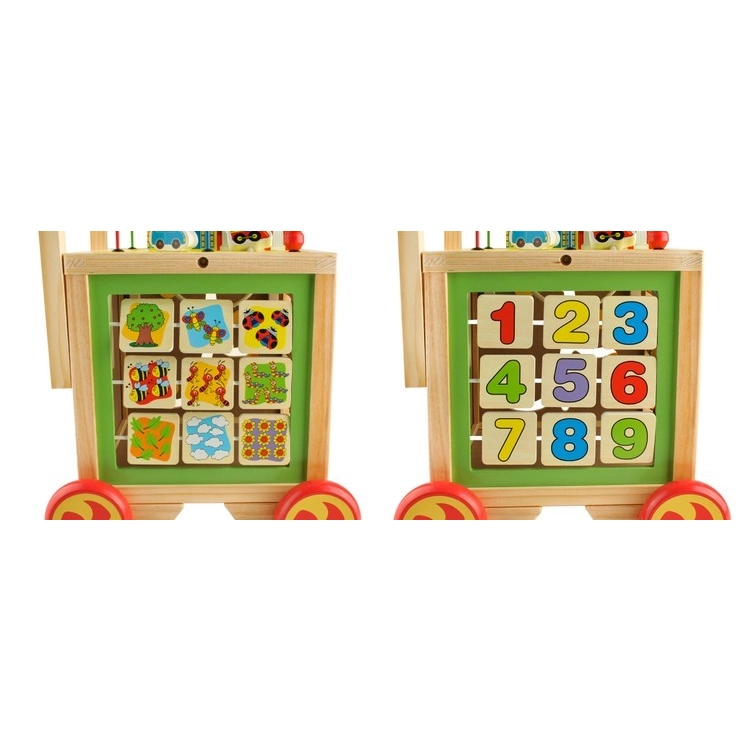 Drevená motorická kocka - chodítko pre deti