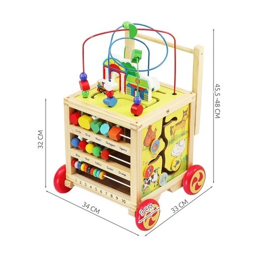 Drevená motorická kocka - chodítko pre deti