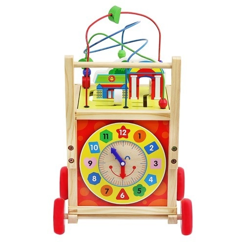 Drevená motorická kocka - chodítko pre deti