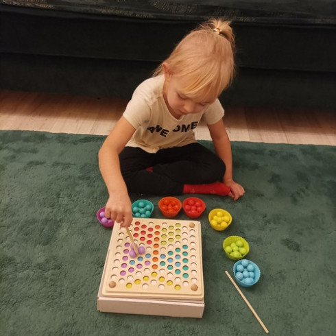 Dřevěné korálky puzzle