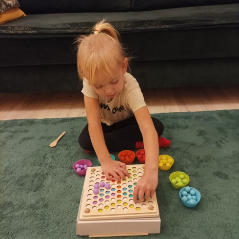 Dřevěné korálky puzzle