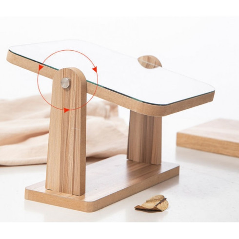 Dřevěné obdélníkové kosmetické zrcátko