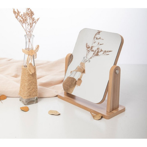 Dřevěné obdélníkové kosmetické zrcátko