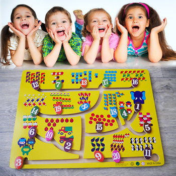 Dřevěný labyrint - čísla