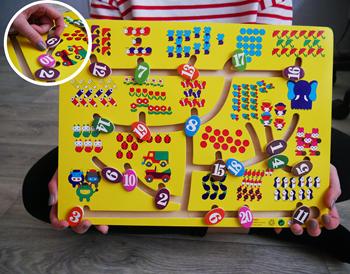 Dřevěný labyrint - čísla