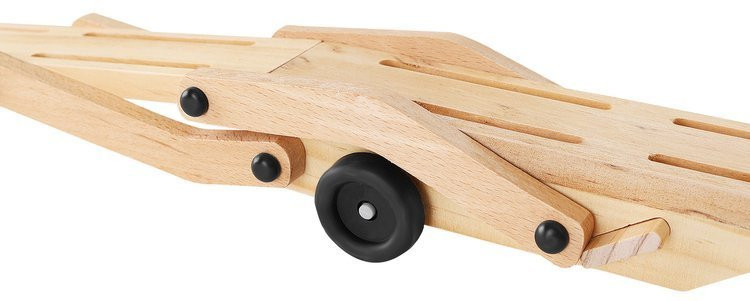 Drevený ťahač s návesom na prepravu áut - 32 cm