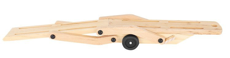 Drevený ťahač s návesom na prepravu áut - 32 cm