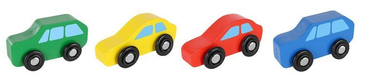 Drevený ťahač s návesom na prepravu áut - 32 cm