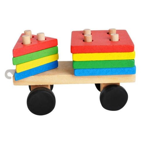 Dřevěný vláček s tvary pro děti