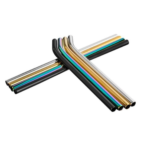 Farebné kovové slamky - set 10 ks