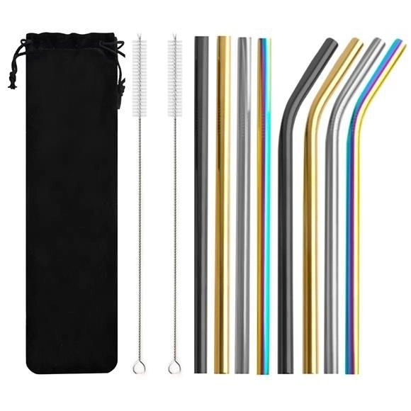 Farebné kovové slamky - set 10 ks