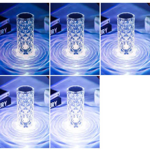 Krištáľová LED stolná lampa -16 farieb s diaľkovým ovládaním, 400 mAh