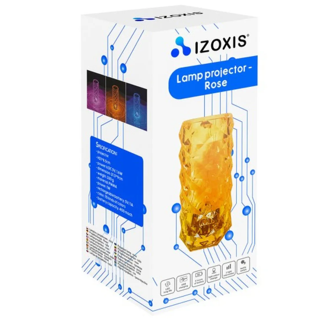 Stolní lampa Crystal LED -16 barev s dálkovým ovládáním, 400 mAh