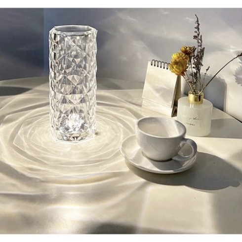 Krištáľová LED stolná lampa -16 farieb s diaľkovým ovládaním, 400 mAh