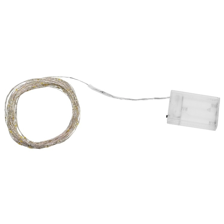 Bateriový světelný řetěz LED 100 LED, 10 m - barevný