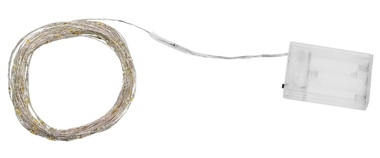 Bateriový světelný řetěz LED 100 LED, 10 m - barevný